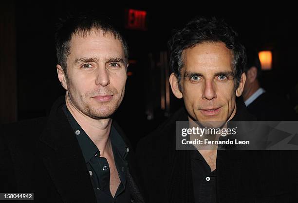 Actors Sam Rockwell and Ben Stiller attend The Cinema Society With Chrysler & Bally Host The Premiere Of "Stand Up Guys" After Party at The Plaza...
