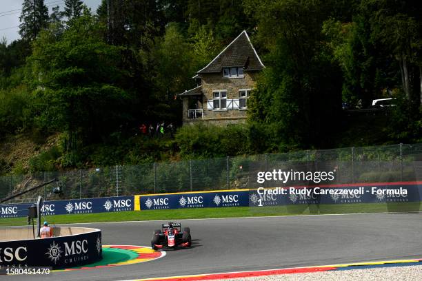 Roman Stanek of Czech Republic and Trident on track during the Round 11:Spa-Francorchamps Feature race of the Formula 2 Championship at Circuit de...