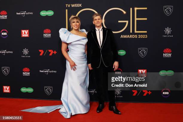 Audrey Griffen and Osher Günsberg attend the 63rd TV WEEK Logie Awards at The Star, Sydney on July 30, 2023 in Sydney, Australia.