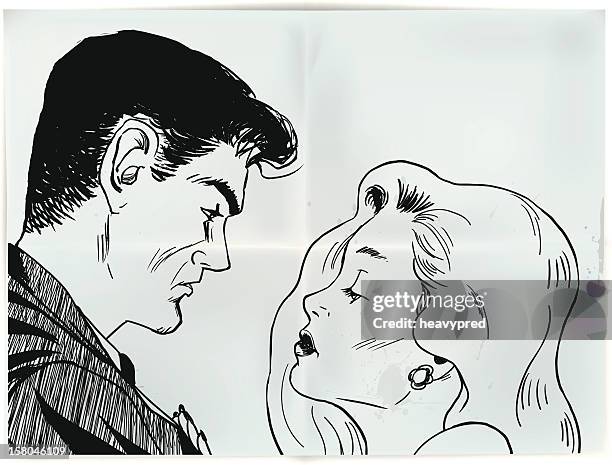 seduction - 1940s couple stock illustrations