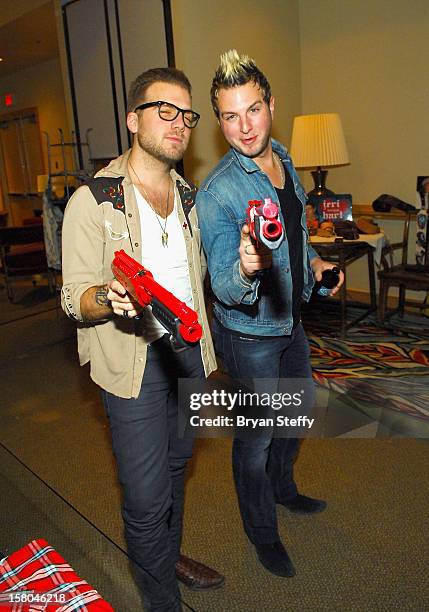 Tom Gossin and Mike Gossin of Gloriana attend the Backstage Creations Celebrity Retreat at the 2012 American Country Awards at the Mandalay Bay...