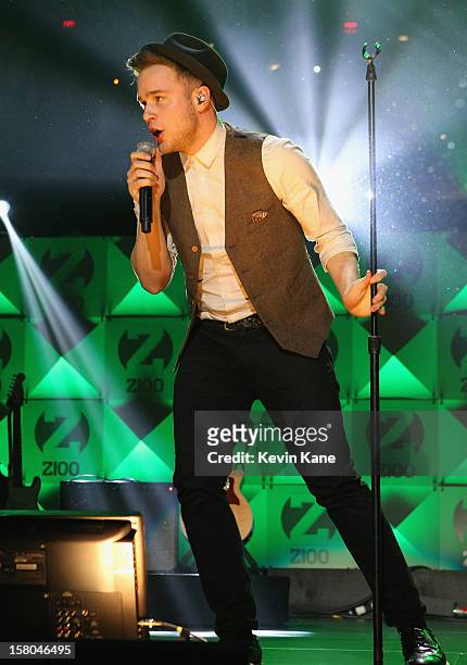 Olly Murs performs during Z100's Jingle Ball 2012 presented by Aeropostale at Madison Square Garden on December 7, 2012 in New York City.