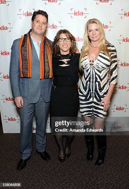 Executive producer Frank Evers, filmmaker Lauren Greenfield and Jackie Siegel arrive at the International Documentary Association's 2012 IDA...