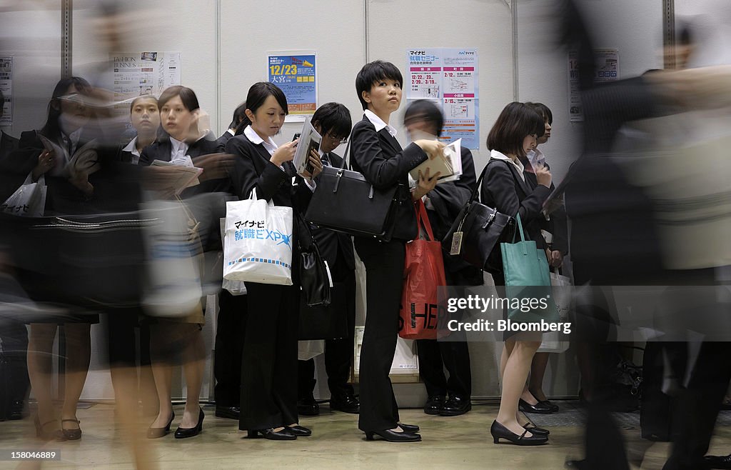 University Students Attend A Job Fair