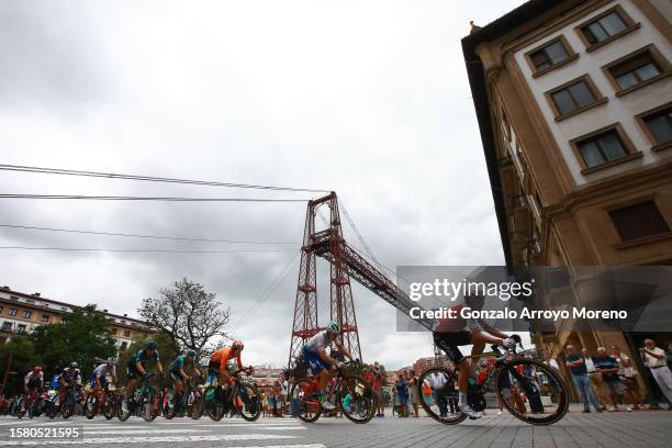 Frederik Wandahl of Denmark and Team BORA - hansgrohe, Enekoitz Azparren of Spain and Team Euskaltel - Euskadi, Mattéo Vercher of France and Team...