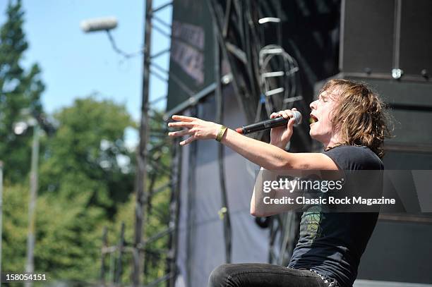 Aaron Buchanan of Heaven's Basement performing live onstage at High Voltage Festival on July 24, 2011 in London.