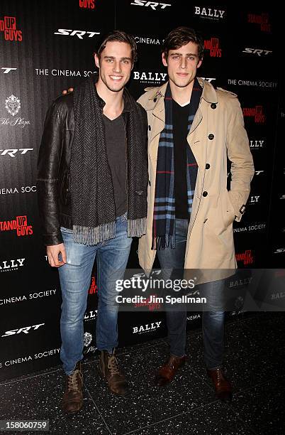 Jordan Stenmark and Zac Stenmark attend The Cinema Society With Chrysler & Bally premiere of "Stand Up Guys" at Museum of Modern Art on December 9,...