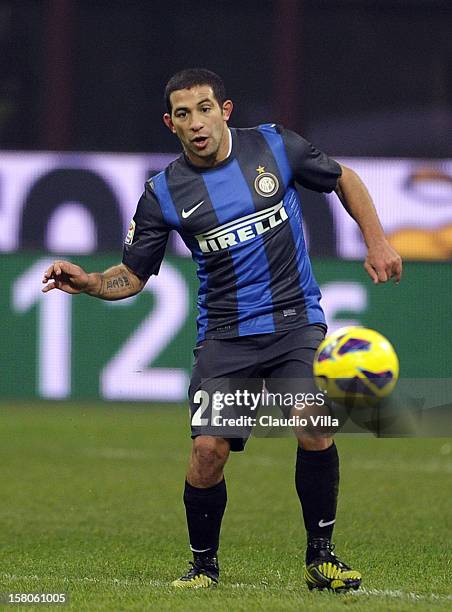Walter Gargano of FC Inter during of the Serie A match between FC Internazionale Milano and SSC Napoli at San Siro Stadium on December 9, 2012 in...