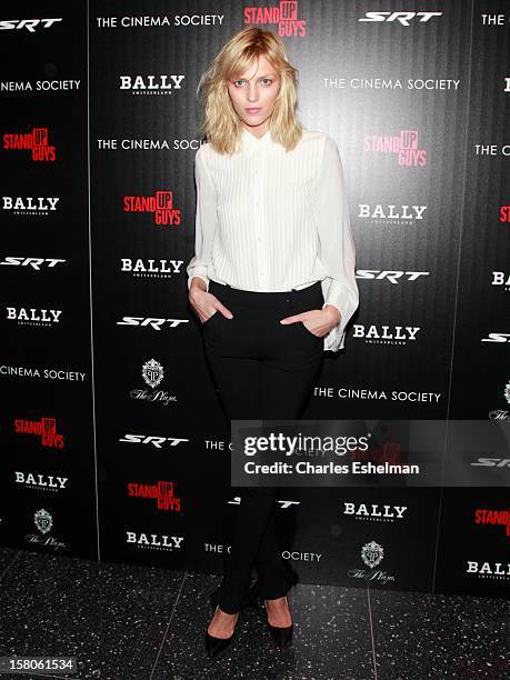 Model Anja Rubik attends The Cinema Society With Chrysler & Bally Host The Premiere Of "Stand Up Guys" at The Museum of Modern Art on December 9,...