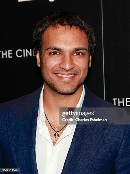 Actor Arjun Gupta attends The Cinema Society With Chrysler & Bally Host The Premiere Of "Stand Up Guys" at The Museum of Modern Art on December 9,...