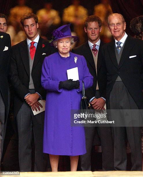 The Queen, Duke Of Edinburgh, Prince William & Prince Harry Attend The Wedding Of Lady Tamara Katherine Grosvenor & Edward Van Cutsem At Chester...