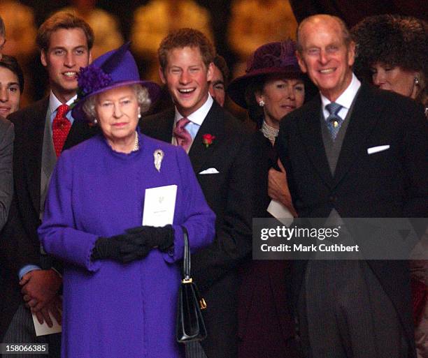 The Queen, Duke Of Edinburgh, Prince William & Prince Harry Attend The Wedding Of Lady Tamara Katherine Grosvenor & Edward Van Cutsem At Chester...