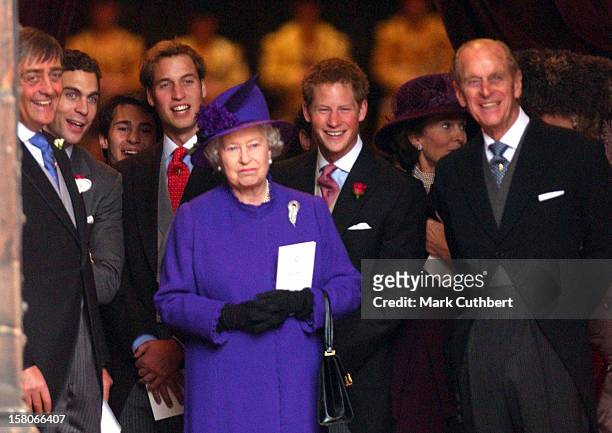The Queen, Duke Of Edinburgh, Prince William, Prince Harry & The Duke Of Westminster Attend The Wedding Of Lady Tamara Katherine Grosvenor & Edward...