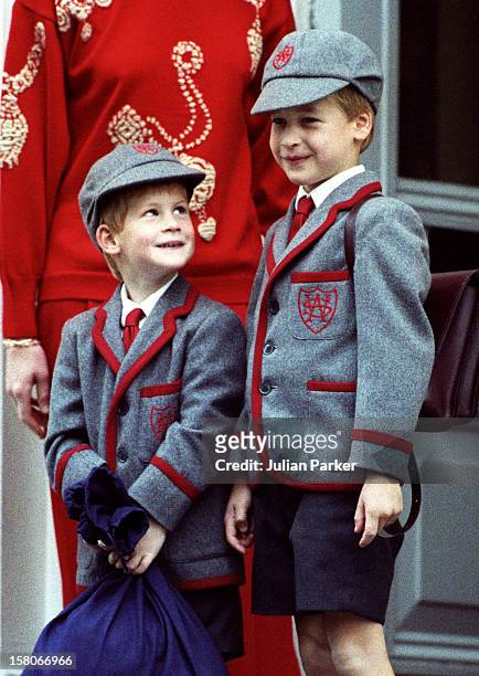 Prince William, On His Brother'S Prince Harry First Day At Wetherby School, In London.