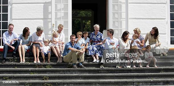 Queen Margrethe, Crown Prince Frederik, Crown Princess Mary, Prince Christian, Prince Joachim, Prince Felix & Prince Nikolain Queen Anne-Marie Of...