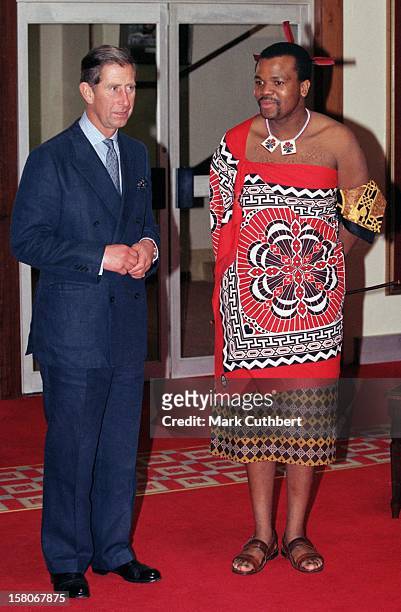 The Prince Of Wales Visit Swaziland.Meeting With King Mswati Iii. .