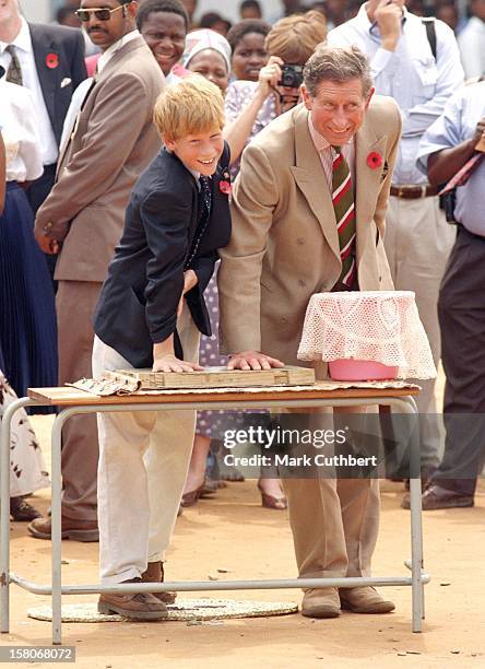 The Prince Of Wales & Prince Harry Visit South Africa.Visit To A Zulu Village. .