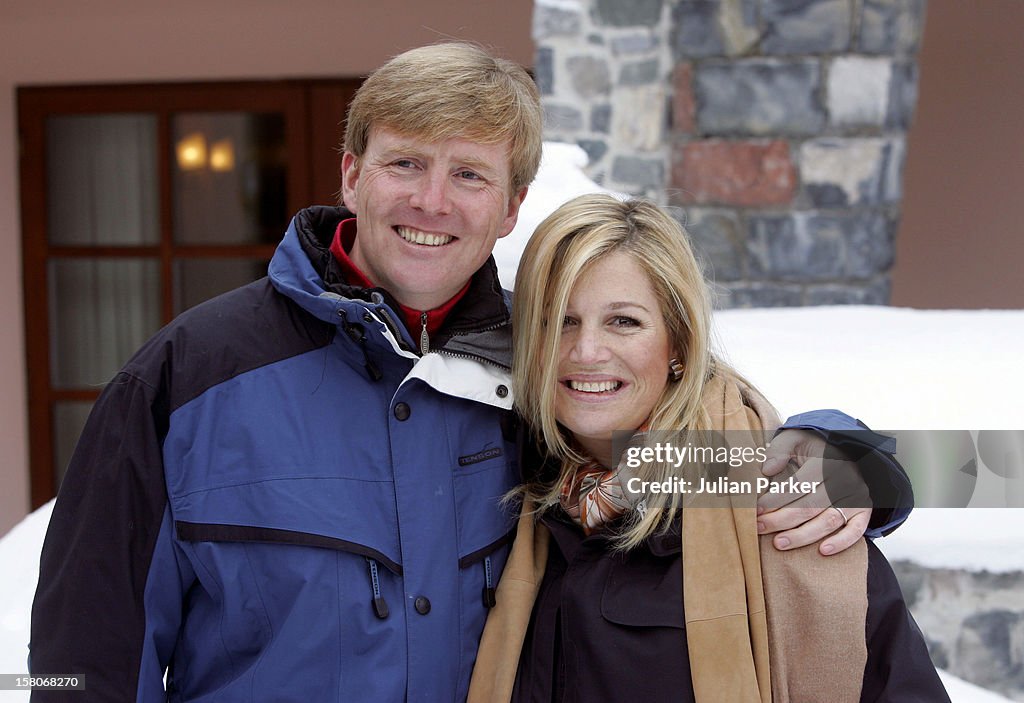 The Dutch Royal Family Pose For Photographs At The Start Of Their Annual Skiing Holiday In Lech, Austria