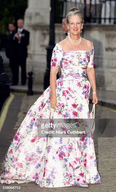 Queen Margrethe Ii Of Denmark Attends A Gala At Bridgewater House Prior To The Wedding Of Princess Alexia Of Greece And Carlos Morales Quintana. .