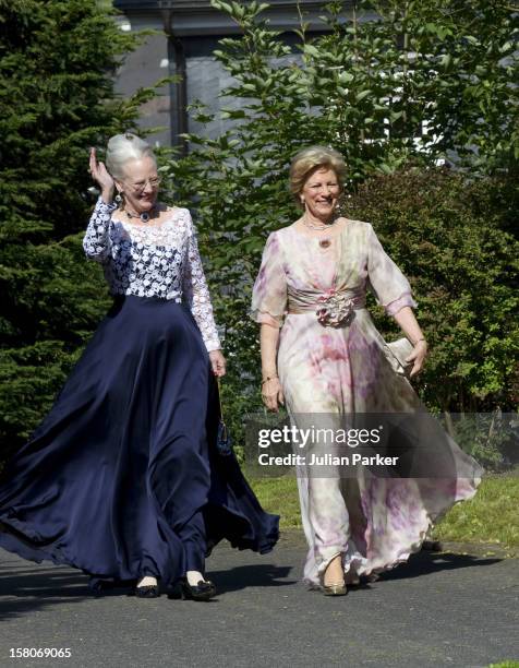 Queen Margrethe Of Denmark, And Queen Anne Marie Of Greece Attend The Wedding Of Princess Nathalie Of Sayn-Wittgenstein -Berleburg, To Alexander...