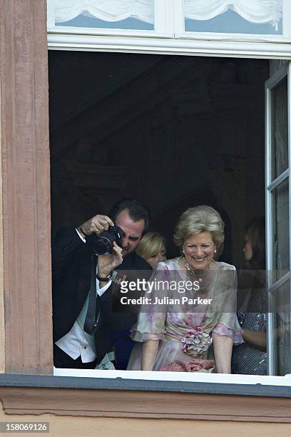 Prince Nikolaos, And His Mother Queen Anne Marie Of Greece Attend The Wedding Of Princess Nathalie Of Sayn-Wittgenstein -Berleburg, To Alexander...