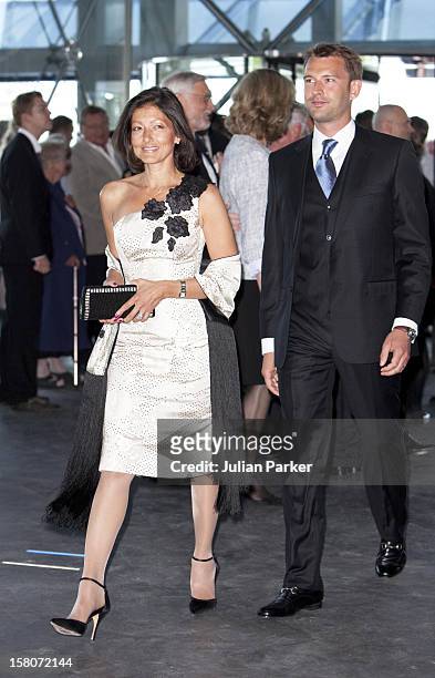 Alexandra, Countess Of Frederiksborg And Husband Martin Jorgensen Attend A Reception And Concert At Copenhagens Concert Hall As Part Of The 75Th...