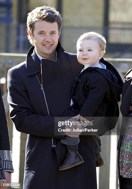 Crown Prince Frederik & Crown Princess Mary Of Denmark Take Their Son Prince Christian To His First Day Of Nursery School At The Dronning Louises...