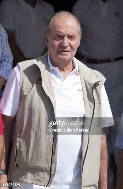 King Juan Carlos Of Spain Attends The Second Day Of Sailing At The Copa Del Rey, Sailing Regatta, At The Royal Yacht Club In Palma, Mallorca.