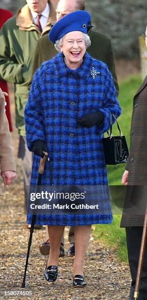 The Queen Attends A Sunday Morning Service At Flitcham Church, Near Sandringham. .