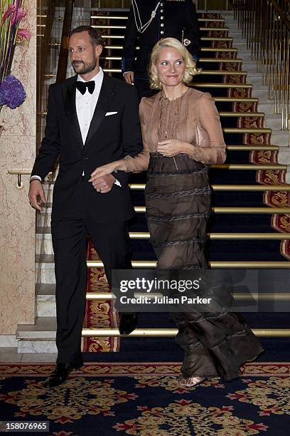 Crown Prince Haakon, And Crown Princess Mette-Marit Of Norway Attend The Norwegian Nobel Committee'S Banquet, At The Grand Hotel, Oslo.,.