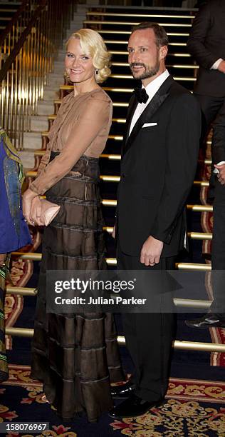 Crown Prince Haakon, And Crown Princess Mette-Marit Of Norway Attend The Norwegian Nobel Committee'S Banquet, At The Grand Hotel, Oslo.,.