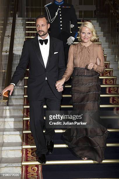 Crown Prince Haakon, And Crown Princess Mette-Marit Of Norway Attend The Norwegian Nobel Committee'S Banquet, At The Grand Hotel, Oslo.,.