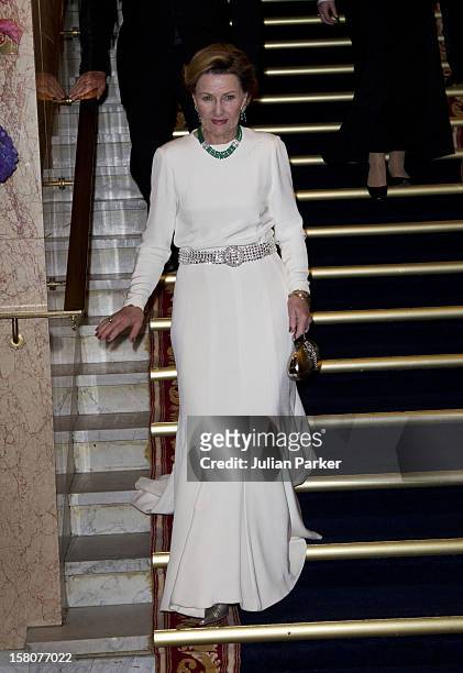 Queen Sonja Of Norway Attends The Norwegian Nobel Committee'S Banquet, At The Grand Hotel, Oslo.,.