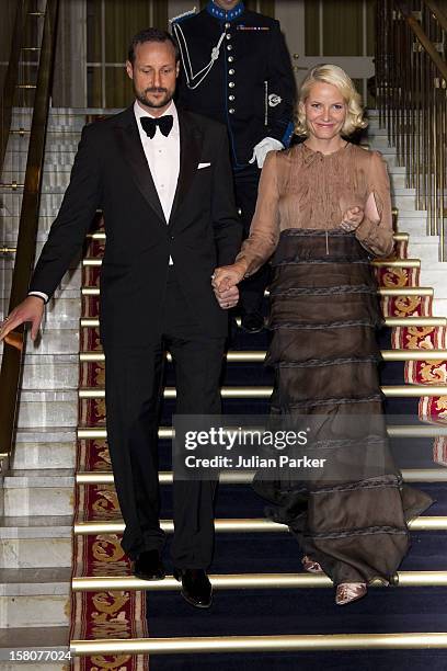 Crown Prince Haakon, And Crown Princess Mette-Marit Of Norway Attend The Norwegian Nobel Committee'S Banquet, At The Grand Hotel, Oslo.,.