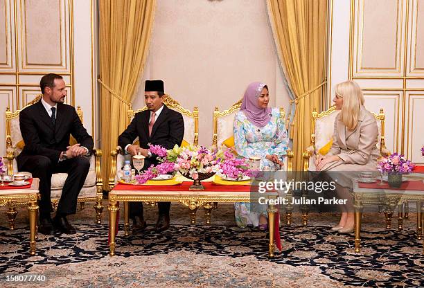 Crown Prince Haakon, And Crown Princess Mette Marit Of Norway, Attend An Audience With The King His Majesty Tuanku Mizan Zainal Abidin And The Queen...