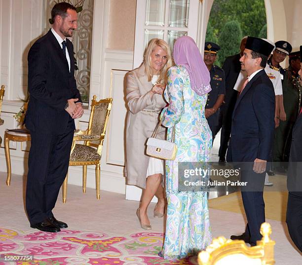 Crown Prince Haakon, And Crown Princess Mette Marit Of Norway, Attend An Audience With The King His Majesty Tuanku Mizan Zainal Abidin And The Queen...