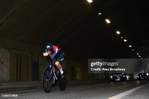 Vittoria Guazzini of Italy and Team FDJ - SUEZ sprints during the 2nd Tour de France Femmes 2023, Stage 8 a 22.6km individual time trial stage from...