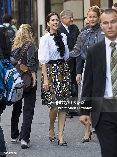 Crown Princess Mary Of Denmark On A Four Day Visit To New York.Visit The Carl Hansen Furniture Showroom In Soho. .