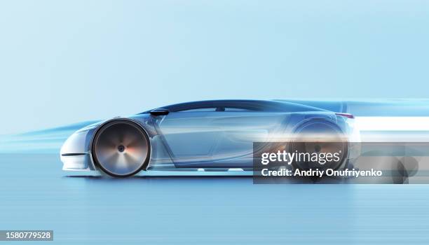 futuristic car - coche futurista fotografías e imágenes de stock