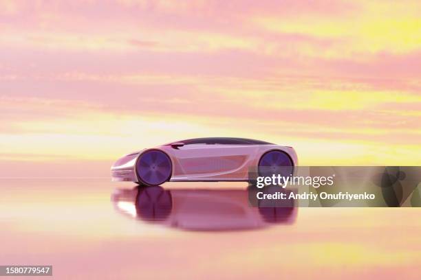 futuristic car - coche del futuro fotografías e imágenes de stock