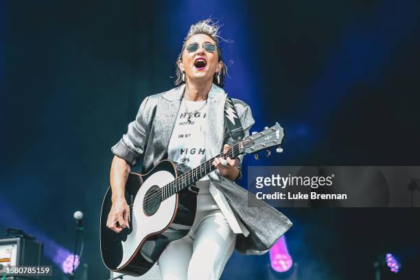 Kate Victoria "KT" Tunstall performs at Y Not Festival 2023 at Pikehall on July 30, 2023 in Matlock, England.