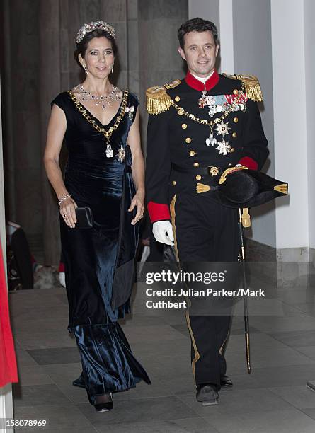 ** ** Prince Frederik Of Denmark And Princess Mary Of Denmark Arriving At A Gala Dinner At Christiansborg Palace To Celebrate 40 Years On The Throne...