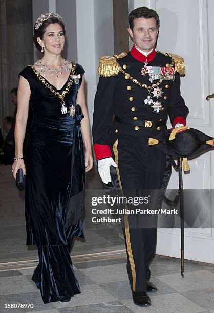 ** ** Prince Frederik Of Denmark And Princess Mary Of Denmark Arriving At A Gala Dinner At Christiansborg Palace To Celebrate 40 Years On The Throne...