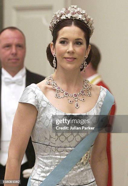 Crown Prince Frederik Of Denmark & Mary Donaldson Attend A Gala Dinner At Christiansborg Palace. .