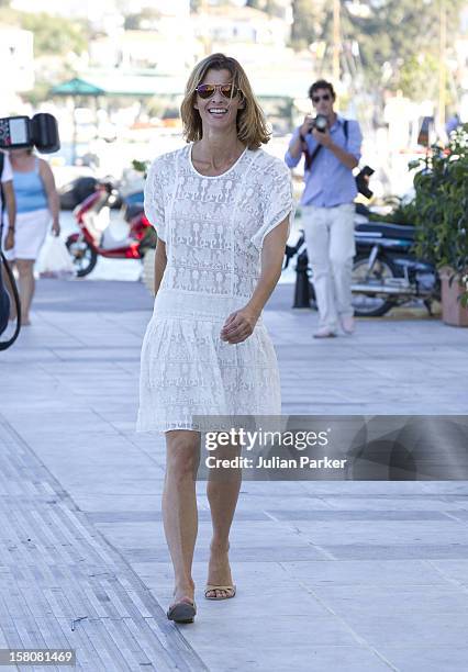 Princess Rosario Of Bulgaria, In Spetses, Greece, On The Eve Of The Wedding Of Prince Nikolaos Of Greece To Tatiana Blatnik.