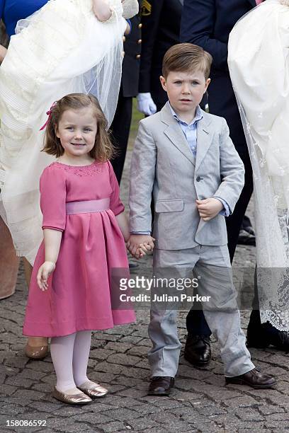 Prince Christian, And Princess Isabella Attend The Christening Of The Danish Royal Twins, At Holmens Church, Copenhagen.The Twins Were Christened,...