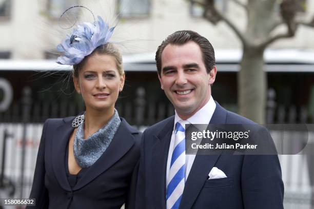 Prince Nikolaos And Princess Tatiana Of Greece Attend The Christening Of The Danish Royal Twins, At Holmens Church, Copenhagen.The Twins Were...