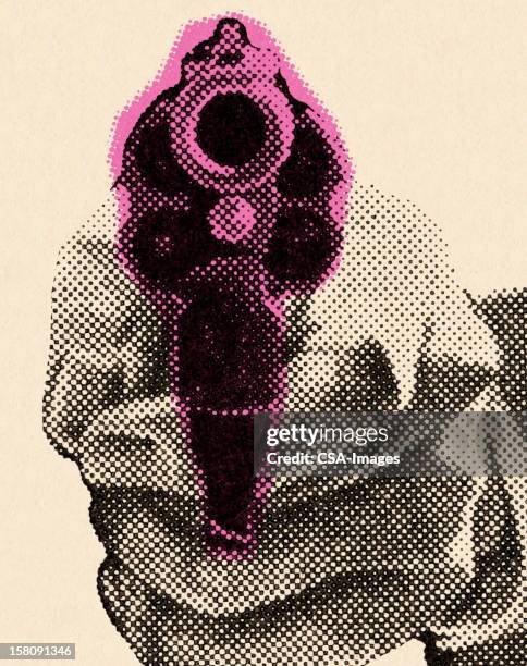 close range handgun - handgun stock illustrations