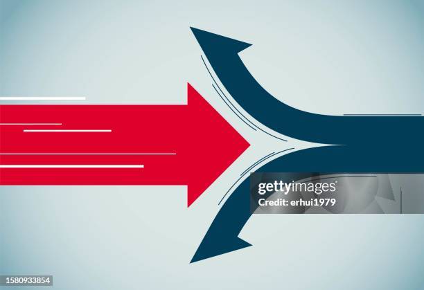 breaking new ground - split arrow stock illustrations