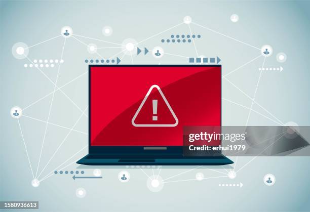 dangerous computers appear - missing information stock illustrations